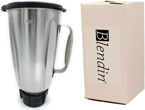 Blendin Replacement 48 ounces Stainless Steel Jar Set with Handle, Compatible with Oster & Osterizer Blenders