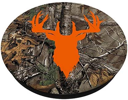 Deer Buck Hunting Men Women Orange Brown Camouflage PopSockets PopGrip: Swappable Grip for Phones & Tablets