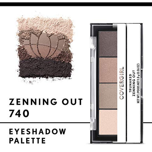 COVERGIRL TruNaked Quad Eyeshadow Palette, Zenning Out, 6 Shades, 0.06 Fl Ounces, Eyeshadow Palette, Eyeshadow, Eyeshadow Makeup, Shimmer Eyeshadow, Fade-Proof Formula, Pigmented Shades