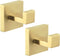 Bathroom Towel Hook 2 PCS, Angle Simple SUS304 Stainless Steel Shower Towel Holder, Coat Bathrobe Hanger, Square Robe Hook, Wall Mount, Brushed Gold