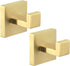 Bathroom Towel Hook 2 PCS, Angle Simple SUS304 Stainless Steel Shower Towel Holder, Coat Bathrobe Hanger, Square Robe Hook, Wall Mount, Brushed Gold