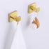 Bathroom Towel Hook 2 PCS, Angle Simple SUS304 Stainless Steel Shower Towel Holder, Coat Bathrobe Hanger, Square Robe Hook, Wall Mount, Brushed Gold