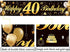 Happy 60th Birthday Banner,Birthday Party Sign Backdrop Banner For Men Women Cheer to 60 Years,Durable Black&Gold Glitter Birthday Sign Yard Sign For 60th Birthday Party Decoration Supplies(60 Black)