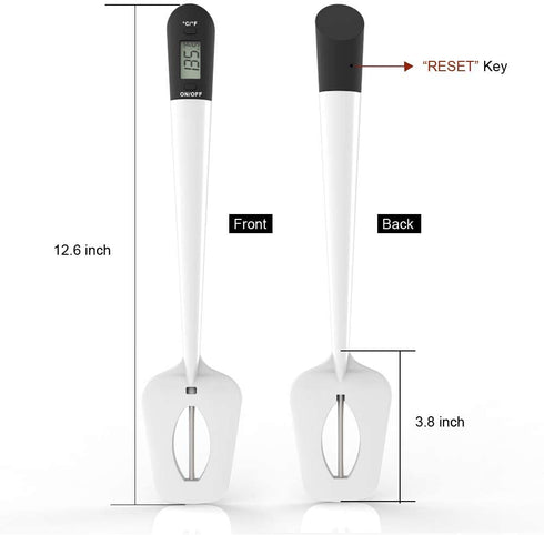 Efeng Digital Meat Thermometer Candy Thermometer Spatula with Pot Clip & 9" Probe Fast Instant Read Digital Candy Thermometer Spatula for Chocolate Jam Meat, BPA Free Silicon Frying Kitchen aid