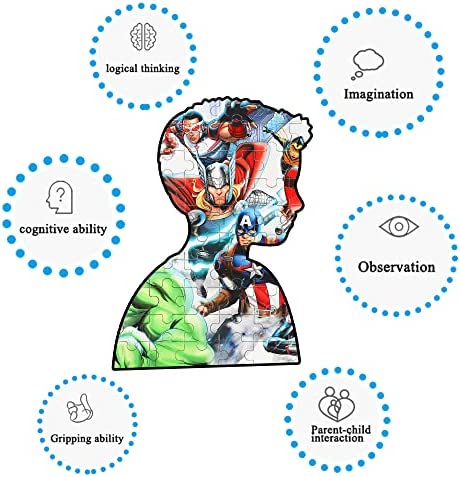 LELEMON 100 Pieces Disney Avengers Jigsaw Puzzles for Kids Ages 4-8 Superhero Puzzles Boys Girls Children Learning Educational Puzzles Portable Box Pack Toy