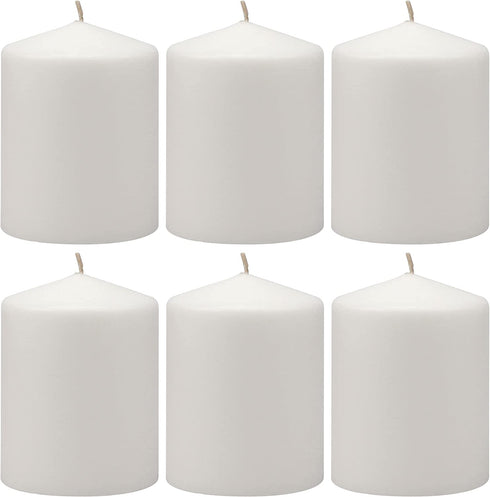 Stonebriar 35 Hour Long Burning Unscented Pillar Candles, 3x4, White