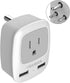 US to India Power Adapter, TESSAN International Grounded Travel Plug Adapter with 2 USB &1 American Sockets Outlet Charger, Type D Adaptor for Bangladesh Maldives Nepal Pakistan