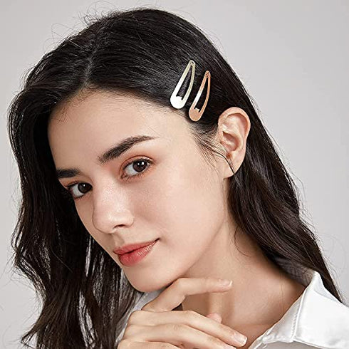 Dofash 5CM/2IN Metal Snap Hair Clips for Women Hair Barrettes Hair Grips Hair Accessories Girls Hair Clips 12 Count/Caramel Blonde