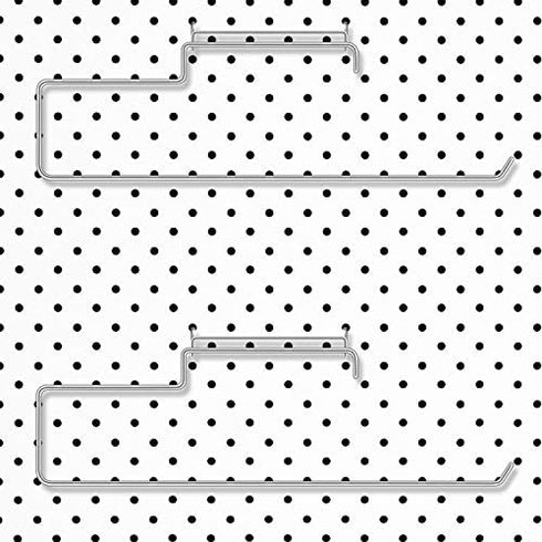 4 Packs Pegboard Paper Towel Holder Stainless Steel Pegboard Hooks Pegboard Organization Accessory for Workshop, Garage, Kitchen, Laundry Room, Bathroom (Silver)