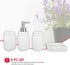 Home Basics Rustic Mason Jar 4 Piece Décor Bathroom Accessories Set, includes Lotion Pump Dispenser, Toothbrush Holder, Cup Tumbler, and Soap Dish , White