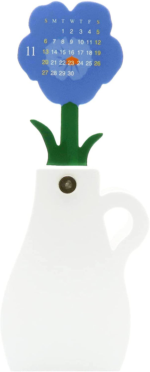 2022 Mini Desk Calendar Unique Flower Vase Shape Monthly Standing Calendar 7.8" x 7.8"
