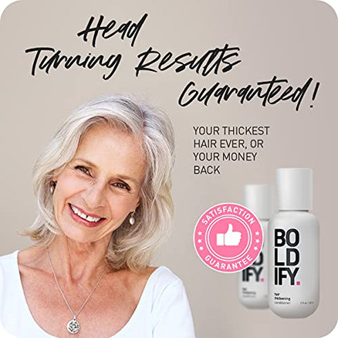 BOLDIFY Hair Thickening Conditioner - Natural Volumizing for Fine Hair, No Sulfates, Biotin Conditioner For Strand Retention, Anti-Hair Loss Conditioner Instantly Stimulates Thicker & Fuller Hair-2oz