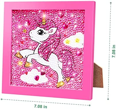 TOY Life 5D Diamond Painting for Kids with Wooden Frame - Diamond Arts and Crafts for Kids Ages 6 - 8 - 10 - 12 - Gem Painting Kit - Unicorn Diamond Painting Kits for Kids, Boys, Girls (Unicorn)