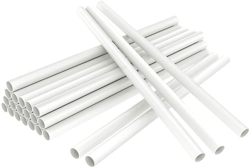 White Plastic Cake Dowel Rods for Tiered Cake Construction and Stacking Supporting Cake Round Dowels Straws with 0.4 Inch Diameter (12 Inch)
