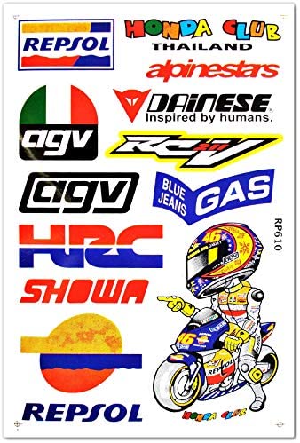 Dirt Bike MotoGP Motocross Motorcycles Bikes ATV Parts Race Accessories Sponsor Garage Toolbox Racing Motos Logo Helmet Sheet Grafitti Kit Pack 6 Vinyl Graphics Decal and Stickers Set D6722 Best4Buy