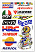 Dirt Bike MotoGP Motocross Motorcycles Bikes ATV Parts Race Accessories Sponsor Garage Toolbox Racing Motos Logo Helmet Sheet Grafitti Kit Pack 6 Vinyl Graphics Decal and Stickers Set D6722 Best4Buy