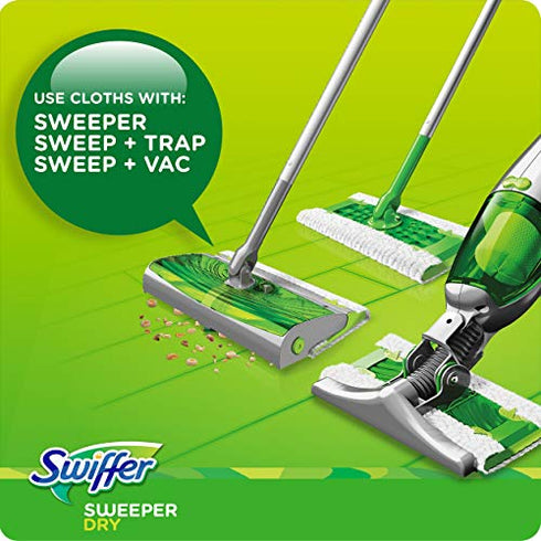 Swiffer Sweeper Dry Sweeping Pads, MultiSurface Refills for Dusters Floor Mop, Gain Scent, 52 Count