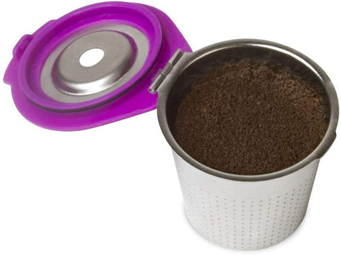 Cafe Flow Stainless Steel Reusable K Cup, 2-Pk by Perfect Pod | Refillable Capsule Cup Metal Coffee Filter for Keurig 1.0 2.0 K-Duo K-Slim Plus Other Select Models (See Full Compatibility Chart)