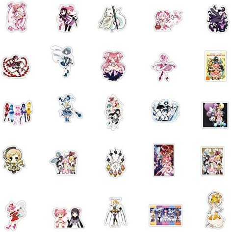 50PCS Anime Puella Magi Madoka Magica Stickers,Popular Classic Anime Stickers for Laptop Water Bottles Phone Case Notebook Decal (Puella Magi Madoka Magica)