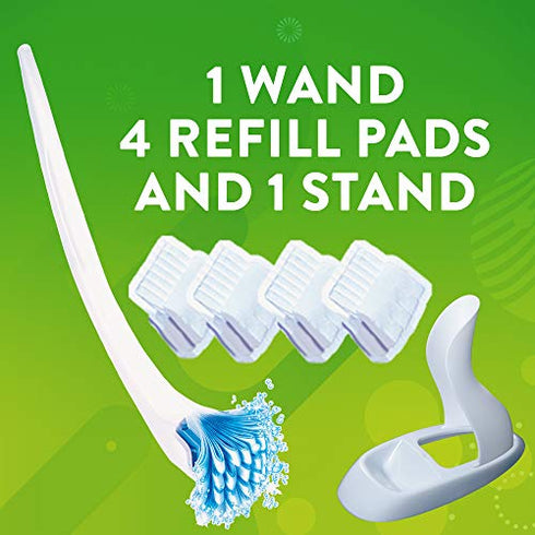 Scrubbing Bubbles Fresh Brush Toilet Bowl Cleaning System Starter Kit, Stain Removing, Citrus Action Scent, Includes: Wand + 4 Refills + 1 Stand