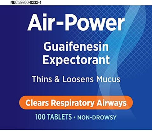 Nature’s Way Air-Power, Guaifenesin Expectorant, Clears Respiratory Airways, Vegetarian, 100 Tablets