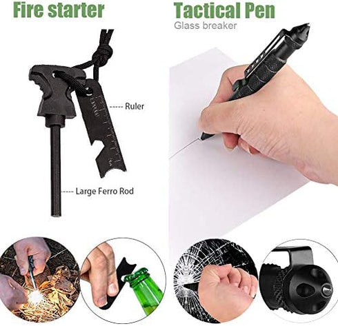 Revelook Emergency Survival Multitool - First Aid Kit Boy Scout Camp Tool EDC Pocket Camping Gear Car Hunting Accessories Gifts for Men Father Son Husband Christmas Day Birthday Present