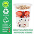 12 oz Clear Plastic Parfait Cups with Insert 3.25oz & Flat Lids No Hole - (20 Sets) Yogurt Fruit Parfait Cups for Kids, for Dips and Veggies, Take Away Breakfast and Snacks. No Leaking
