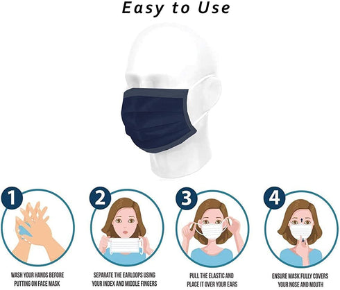 Disposable Face Mask 100 PCS Breathable Safety Masks