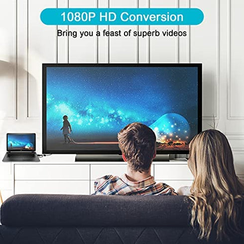 VGA to HDMI Adapter with Audio, PC VGA Source Output to TV/Monitor with HDMI Connector, Giveet 1080P Male VGA to Female HDMI Converter for Computer, Desktop, Laptop, PC, Monitor, Projector, HDTV