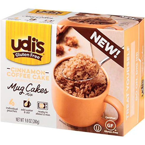Udi's Gluten Free Cinnamon Coffee Cake Mug Cake Mix, 8.4 oz. 4-Count