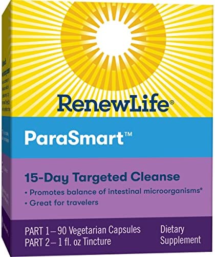 Renew Life Adult Cleanse - Microbial Cleanse & Detox , Supports Balance of Intestinal Microorganisms- 2-Part 15-Day Program, Gluten, Dairy & Soy Free, Vegetarian, 90 Capsules & 1 Fl. Oz. Tincture