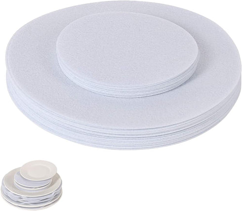 Soft Felt Plate Protectors, Set of 30 and 2 Different Size, Plate Separators Pads China Storage Dividers Protectors Dish Protectors Pads for Protecting and Stacking Your Cookware