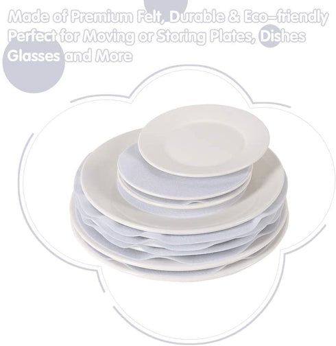 Soft Felt Plate Protectors, Set of 30 and 2 Different Size, Plate Separators Pads China Storage Dividers Protectors Dish Protectors Pads for Protecting and Stacking Your Cookware