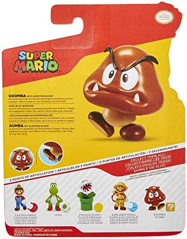 SUPER MARIO Nintendo 3.1" Goomba with Question Block