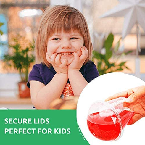 9 oz Clear Plastic Cups with Lids - 25 Sets Dessert Cups with Dome Lids (NO HOLE), Crystal PET Parfait Cups with Lids, Disposable Party Cups for Fruit/Ice Cream/Cupcake/Iced Cold Drinks