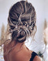 SWEETV Rose Gold Wedding Headband for Bride, Floral Bridal Headband Rhinestone Headpiece Wedding Hair Accessories