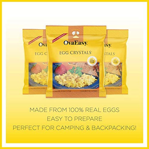 OvaEasy Dehydrated Egg Crystals – 4.5oz. (128g) Bag – Powdered Eggs Made From All-Natural Ingredients – Easy-To-Prepare Egg Powder – Dehydrated Food Perfect for Camping & Backpacking