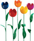 Fox Valley Traders Artificial Tulips Lawn Stakes, One Size Fits All, Multicolor
