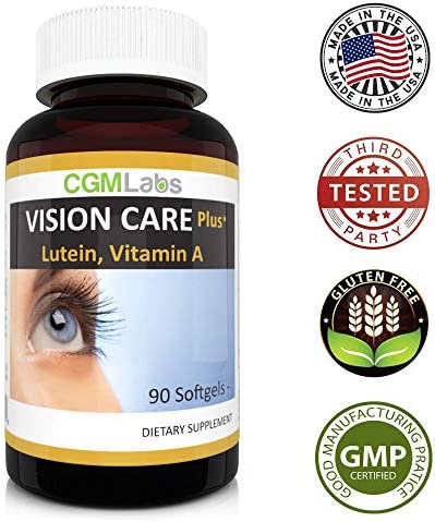 CGM-Labs Vision Care, Lutein 40mg, Zeaxanthin, Vitamin A, Bilberry Extract, 90 Softgel