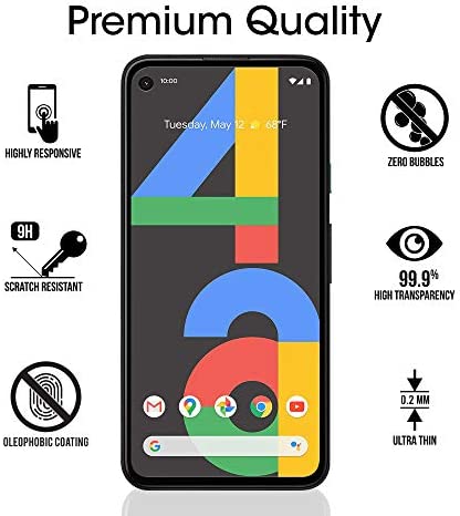 (3 Pack) amFilm 5.8 inch Tempered Glass Screen Protector for Google Pixel 4A, 0.26mm Thickness HD Clear, Anti-Scratch Bubbles-Free