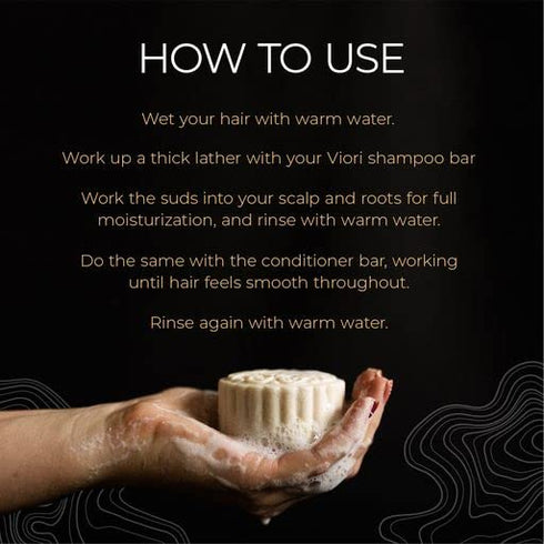 Viori Shampoo Bar, Hidden Waterfall - Handcrafted with Longsheng Rice Water & Natural Ingredients - Sulfate-free, Paraben-free, Cruelty-free, Phthalate-free, pH balanced 100% Vegan, Zero-Waste