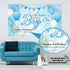 Blulu Baby Shower Party Backdrop Decorations, Large Durable Fabric Made Baby Shower Banner Backdrop Photo Booth Background for Boy's or Girl's Baby Shower Party Supplies (Boy Style)