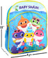 Baby Shark Mini Backpack 3 Pc Bundle with Lunch Bag for Kids with Stickers (Baby Shark School Supplies)