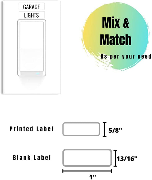 Light Switch Label Sticker Clear Transparent with Text. for Home, Kitchen, Bathroom, Office School Use. 248 Clear Labels (Includes Blank Labels)
