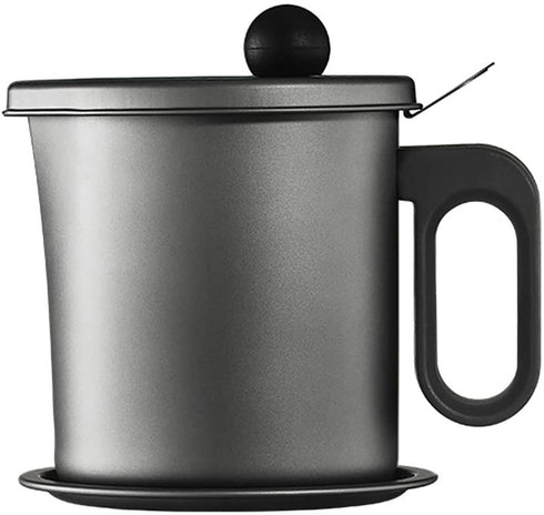 Bacon Grease Container-1.7L Oil Pot with Fine Mesh Strainer, Stainless Steel Grease Strainer, for Cooking Oil, Frying Oil (Gray)
