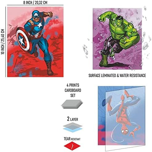 Batuba Design - Boys Wall Decor Poster Prints, Set of 4 FRAMELESS (8''x10''), Superhero room decor for boys, Superheroes poster, Superheroes Wall Art, Posters For Boys Room,