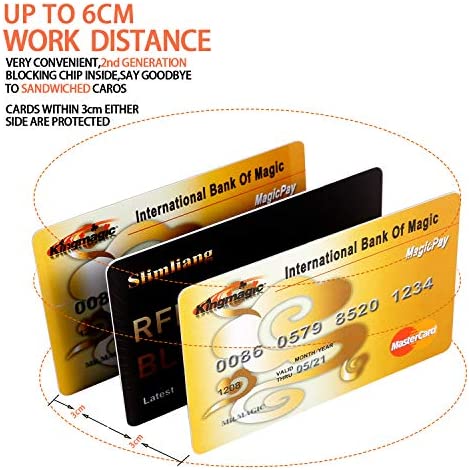 Slimliang RFID Blocking Card, Fuss-Free Protection Entire Wallet & Purse Shield, Contactless NFC Bank Debit Credit Card Protector Blocker (Gold)