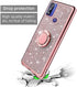 B-wishy for Motorola Moto G Pure Case.Moto G Power Case 2022 for Women, Glitter Crystal Butterfly Heart Floral Slim TPU Luxury Bling Cute Cover with Kickstand+Strap for Motorola Moto G Pure (Pink)