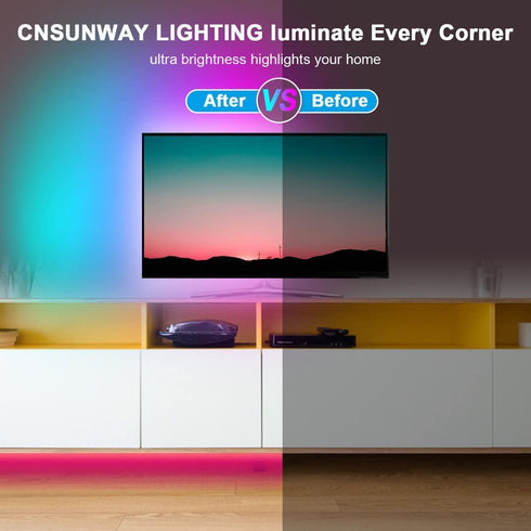 Led Strip Lights 65.6ft, GOADROM Ultra Long 5050 RGB Flexible Led Lights Color Changing Light Strips with 44 Keys IR Remote Control for Home, Bedroom, Kitchen, DIY Modes(2 Rolls of 32.8ft)