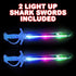 ArtCreativity Light Up Shark Sword for Kids, Set of 2, 15 Inch Toy Sword with Flashing LED Lights, Halloween Dress-Up Costume Accessories, Best Birthday Gift for Boys and Girls Toddler Toys Age 2-4